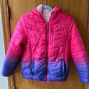 Girls Reversible Winter Jacket - beautiful purple and pink colors